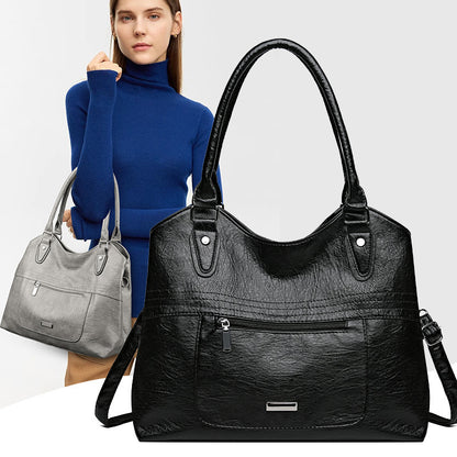 Jurchen Leather Large-capacity Soft Leather Casual Bag